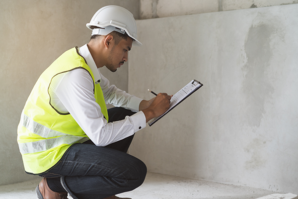A home inspector at work